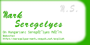 mark seregelyes business card